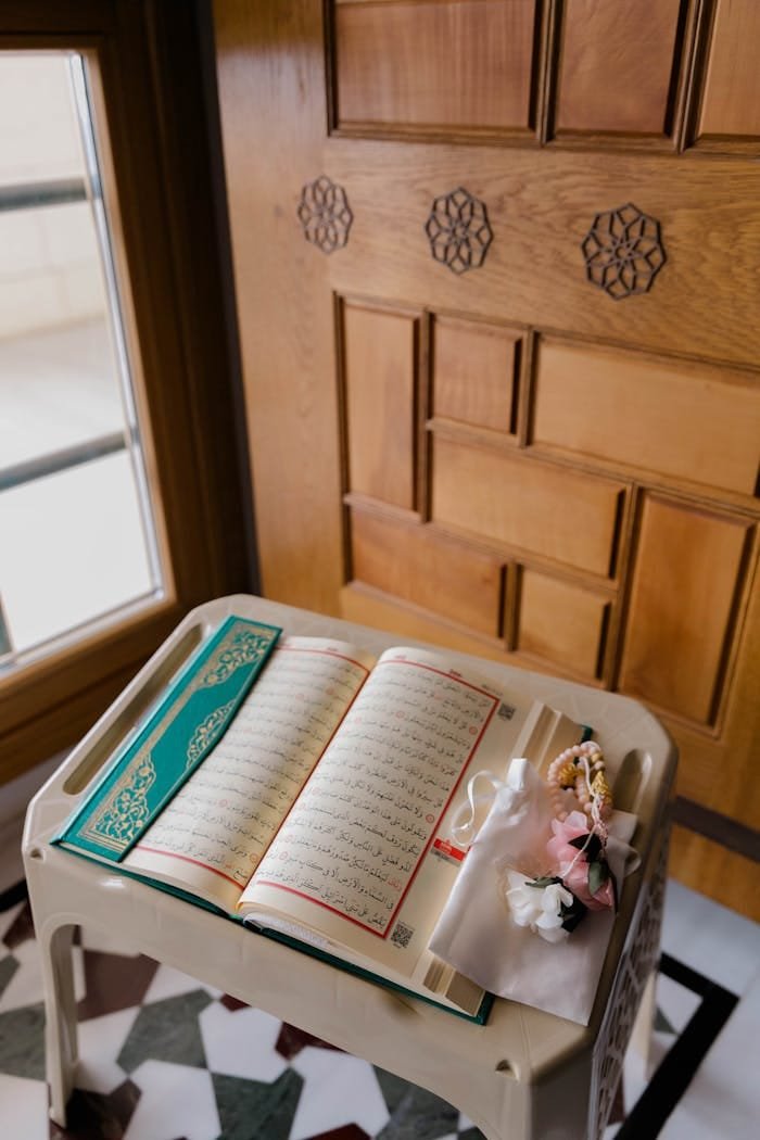 Koran on Table in Mosque