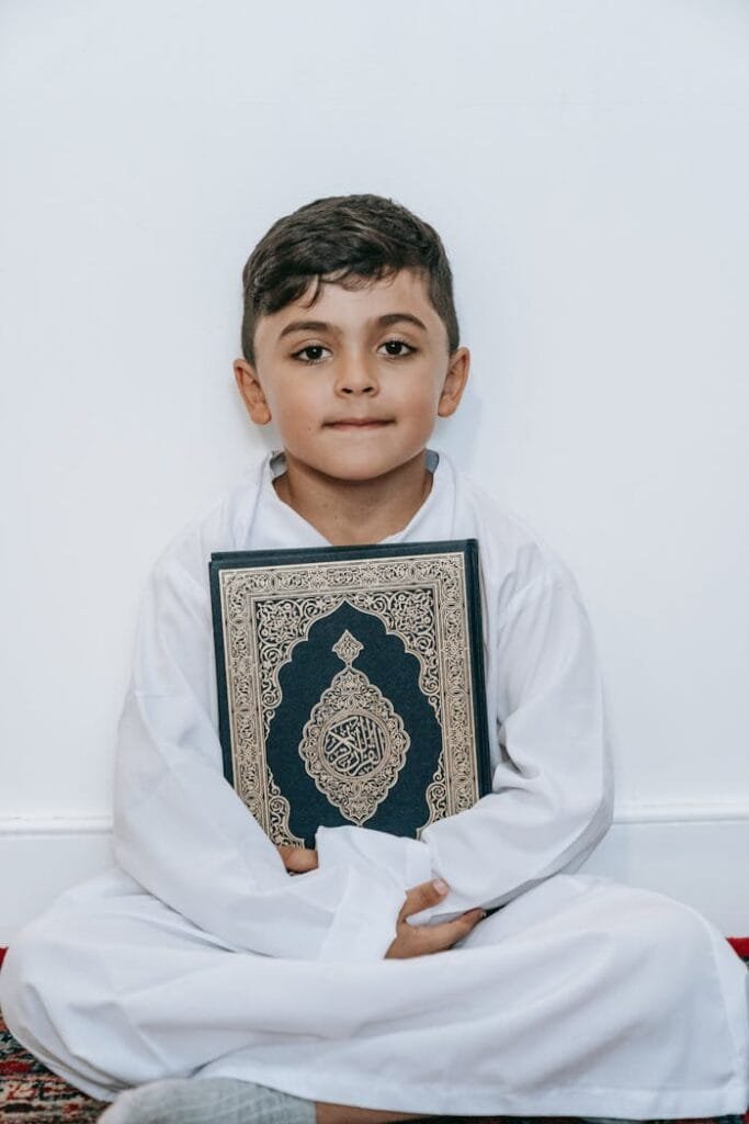 A Boy Holding a Book